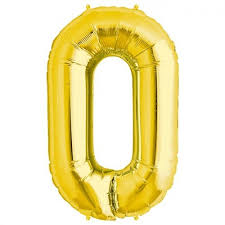 0 Rakamı Gold Folyo Balon